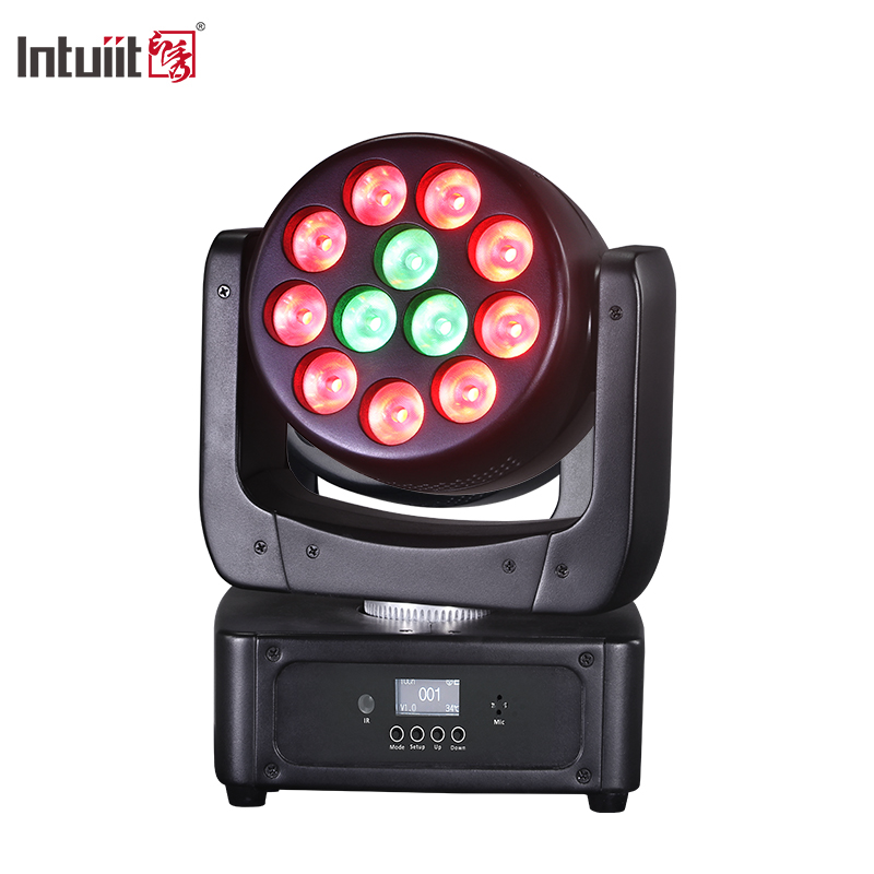 12x8W RGBW Mini LED Moving Head Light for Stage Party DJ Club Disco with DMX Sound Control